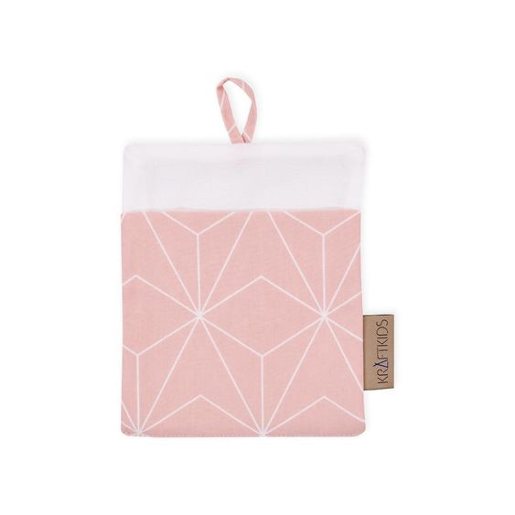 Kraftkids Waschlappen - mit Diamantenkontur - Altrosa