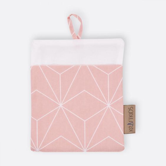 Kraftkids Waschlappen - mit Diamantenkontur - Altrosa