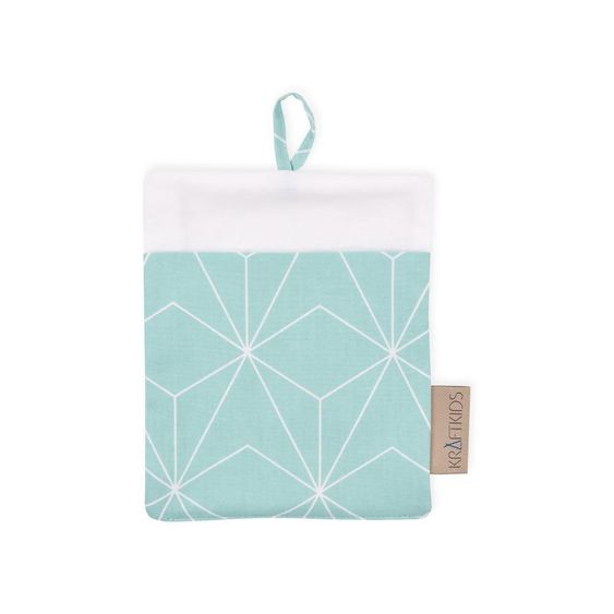 Kraftkids Waschlappen - mit Diamantenkontur - Mint