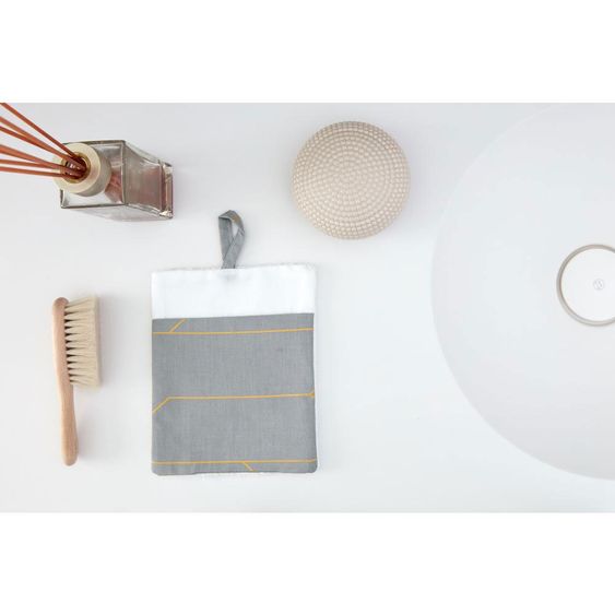 Kraftkids Waschlappen - mit Goldlinien - Grau