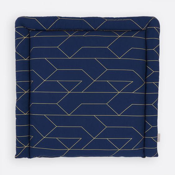 Kraftkids Wickelauflage 78 x 78 - mit Goldlinien - Dunkelblau