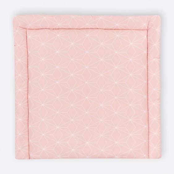 Kraftkids Wickelauflage 85 x 75 - mit Diamantenkontur - Altrosa