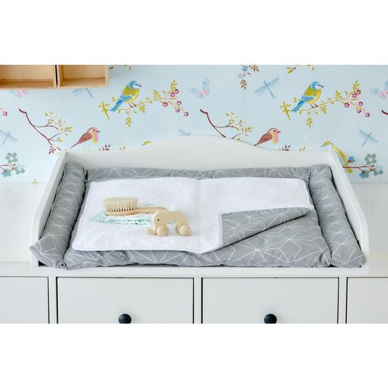 Kraftkids Wickelunterlage - mit Diamantenkontur - Grau
