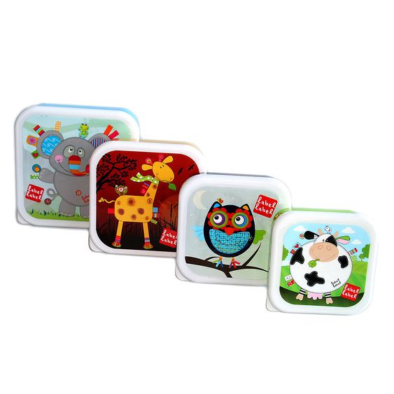 Label-Label Set di 4 barattoli per snack Friends square