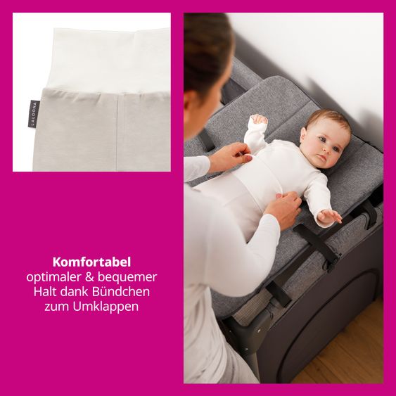 LaLoona 18-piece first baby set including 3 swaddling bodysuits, 2 rompers, 2 pyjamas, 2 first baby hats, 3 pairs of scratch mittens & 6 pairs of first baby socks - natural white - size 50/56