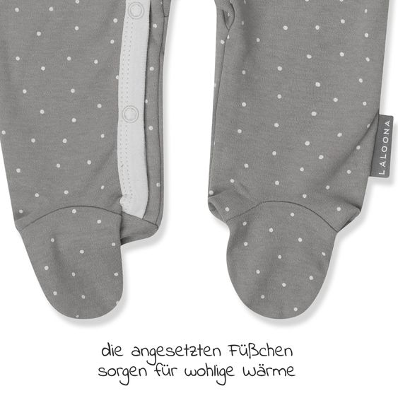 LaLoona 18-tlg. Erstlings-Set Erstausttatung inkl. 3 Wickelbodys, 2 Strampelhosen, 2 Schlafanzüge, 2 Erstlingsmützen, 3 Paar Kratzfäustlinge & 6 Paar Erstlingssöckchen - Natur Weiß - Gr. 62/68