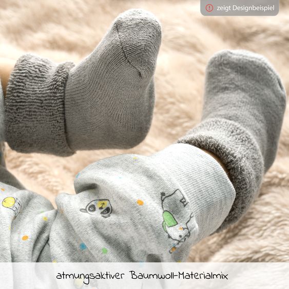 LaLoona 18-tlg. Erstlings-Set Erstausttatung inkl. 3 Wickelbodys, 2 Strampelhosen, 2 Schlafanzüge, 2 Erstlingsmützen, 3 Paar Kratzfäustlinge & 6 Paar Erstlingssöckchen - Natur Weiß - Gr. 62/68