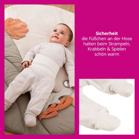 LaLoona 18-tlg. Erstlings-Set Erstausttatung inkl. 3 Wickelbodys, 2 Strampelhosen, 2 Schlafanzüge, 2 Erstlingsmützen, 3 Paar Kratzfäustlinge & 6 Paar Erstlingssöckchen - Natur Weiß - Gr. 62/68