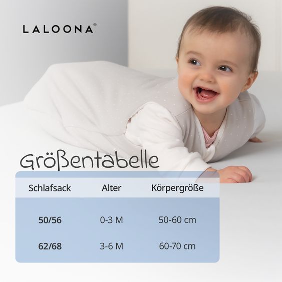 LaLoona 2-tlg. Schlafsack-Set - Dots - Light Taupe - Gr. 50/56