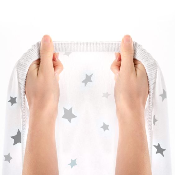 LaLoona Pack of 2 fitted sheet for crib 60 x 120 / 70 x 140 cm - gray stars