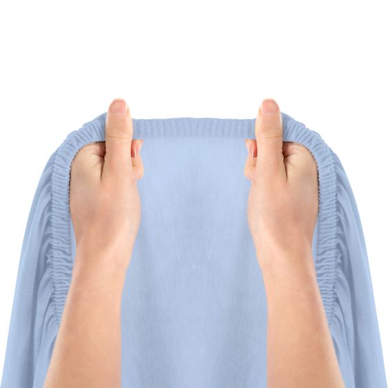 LaLoona Pack of 2 fitted sheet for crib 60 x 120 / 70 x 140 cm - White Light Blue