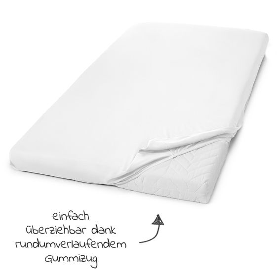 LaLoona 2-pack fitted sheet for crib 60 x 120 / 70 x 140 cm - white light gray
