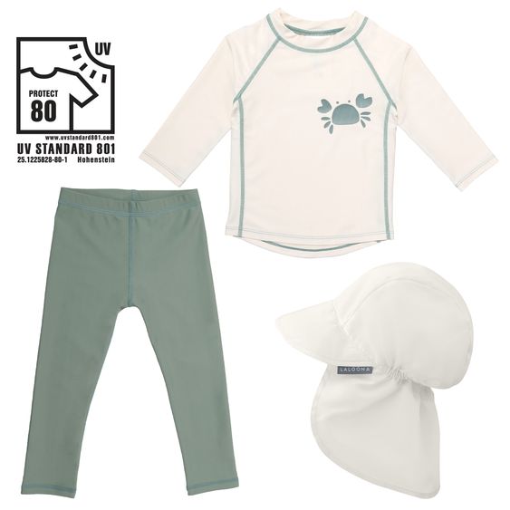 https://media.babyartikel.de/laloona-3-tlg-bade-set-shirt-leggings-schirmmutze-mit-uv-schutz-krabbe-offwhite-salbeigrun-gr-86-92-set-1855-d0.png?preset=large