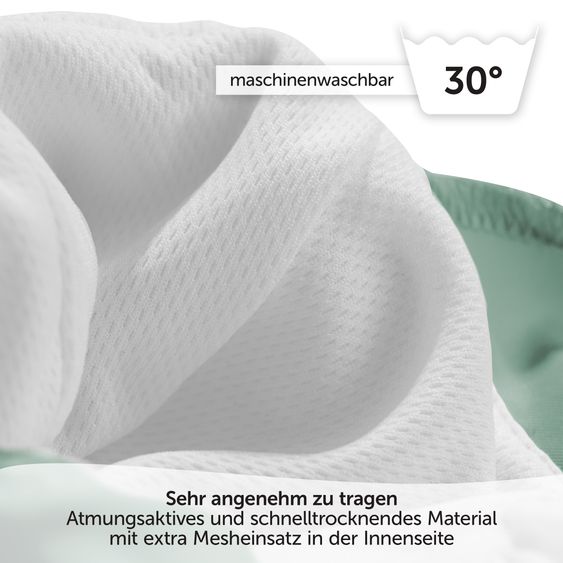 LaLoona 3-tlg. Bade-Set Shirt, Leggings & Schirmmütze mit UV-Schutz - Wal - Rosé / Grün - Gr. 86/92