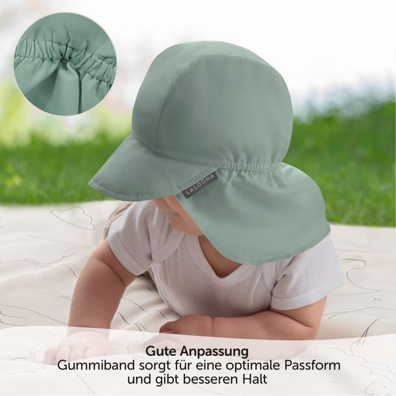 LaLoona 4-tlg. Bade-Set Shirt, Leggings, Schwimmwindel & Schirmmütze mit UV-Schutz - Wal / Krabbe - Rosé / Grün - Gr. 86/92
