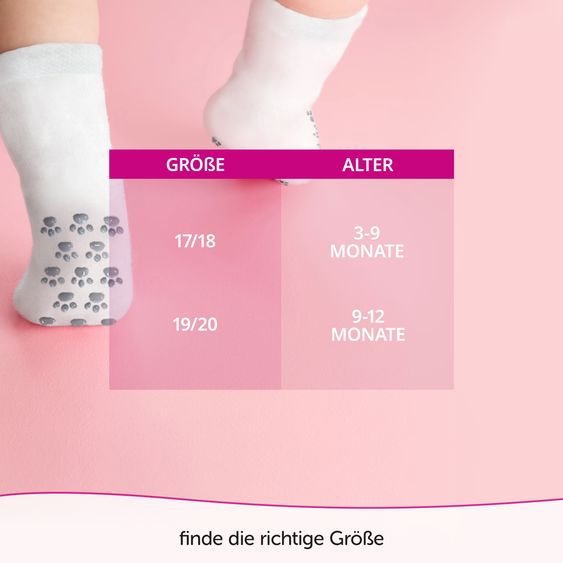 LaLoona Anti-Rutsch Socken / Krabbelsocken / Stoppersocken 5er Pack - Natur - Gr. 17/18