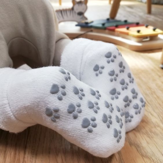LaLoona Anti-Rutsch Socken / Krabbelsocken / Stoppersocken 5er Pack - Natur - Gr. 17/18
