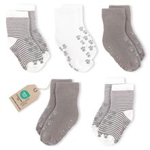 Anti-slip socks / crawling socks / stopper socks 5-pack - natural - size 19/20