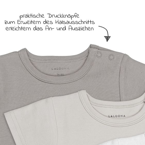 LaLoona Body per neonati a manica corta OEKO-TEX® 3-pack - natura - taglia 74/80