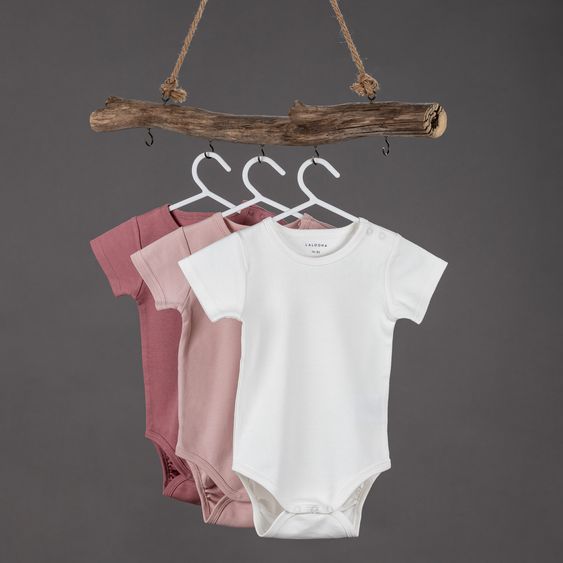 LaLoona Baby Body Kurzarm OEKO-TEX® 3er Pack - Rose - Gr. 74/80