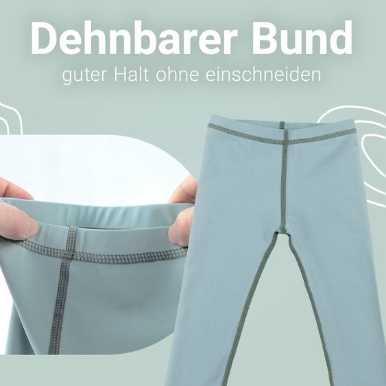 LaLoona Bade-Set Shirt & Leggings mit UV-Schutz - Wal - Rosé / Hellgrün - Gr. 98