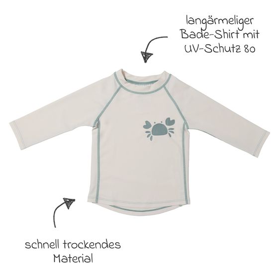 LaLoona Bade-Shirt mit UV-Schutz - Krabbe - Offwhite - Gr. 98