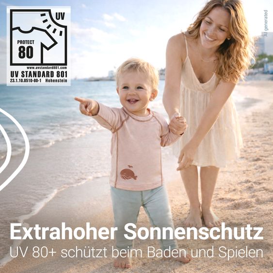 LaLoona Bade-Shirt mit UV-Schutz - Wal - Rosé - Gr. 98