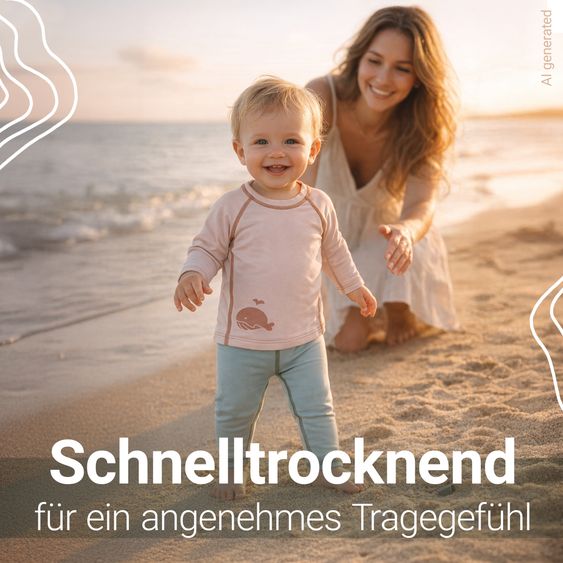 LaLoona Bade-Shirt mit UV-Schutz - Wal - Rosé - Gr. 98