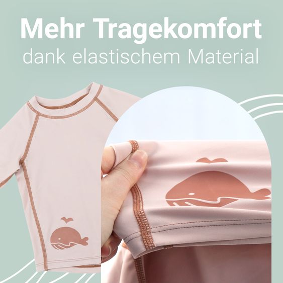 LaLoona Bade-Shirt mit UV-Schutz - Wal - Rosé - Gr. 98