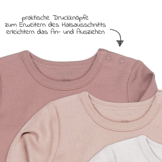 LaLoona Body Manica Lunga 3 Pack - Rosa - Taglia 74/80