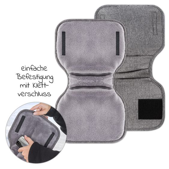 LaLoona Deluxe Gloves / Hand Warmer for Strollers & Buggies with 2 Handles - Melange Gray