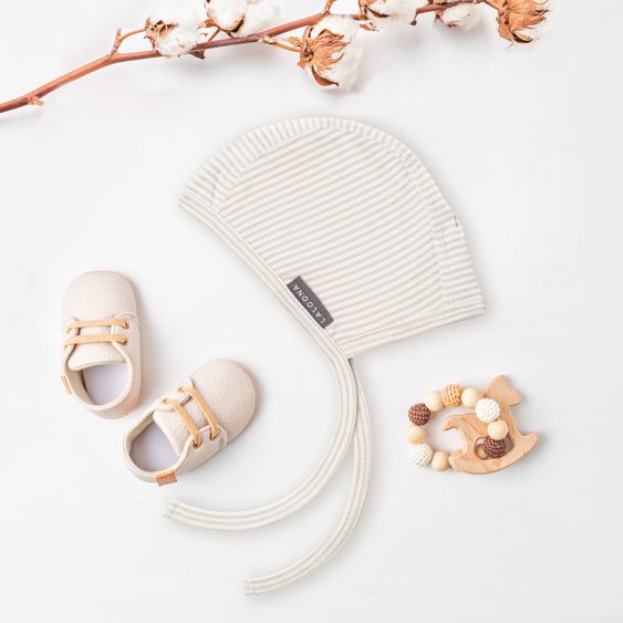 LaLoona First hat / baby hat to tie - Stripes - size 62/68