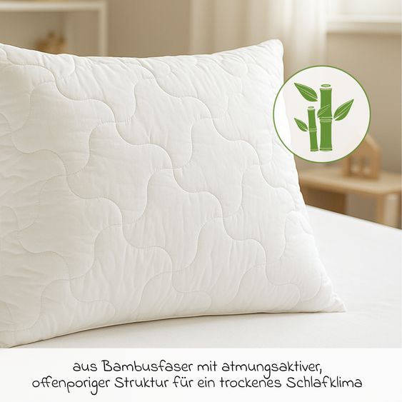 LaLoona Cuscino in bambù 80 x 80 cm - Bianco