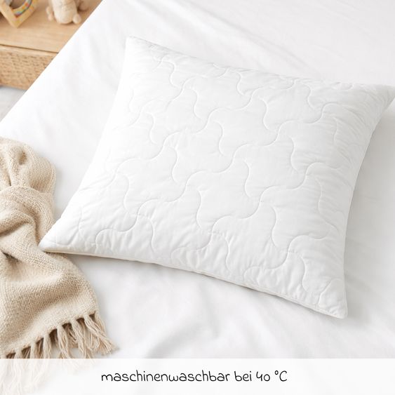 LaLoona Cuscino in bambù 80 x 80 cm - Bianco