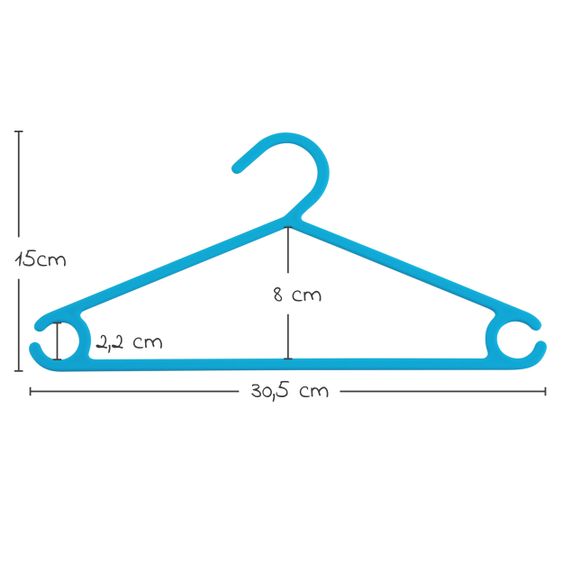 LaLoona Kleiderbügel 8er Pack - Blau