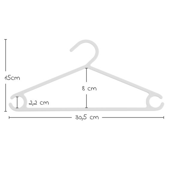 LaLoona Hangers for babies and children (22 pieces) - White