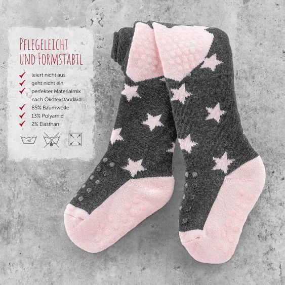 LaLoona Krabbelstrumpfhose - Sterne Rose - Gr. 74/80