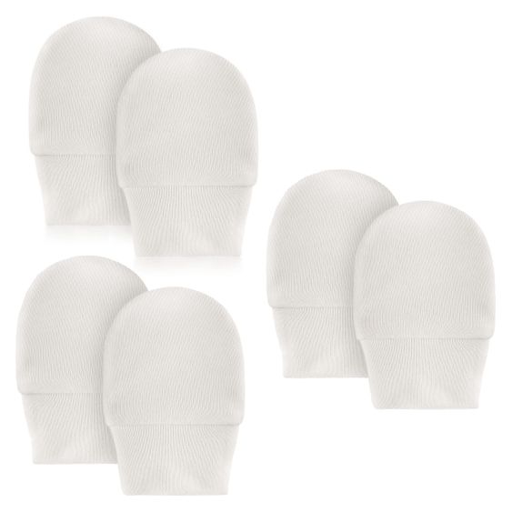 LaLoona Scratch mittens 3 pairs baby - White