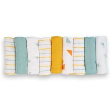 Gauze diapers / gauze cloths / burp cloths OEKO-TEX® 9 pack 70 x 70 cm - Green Yellow