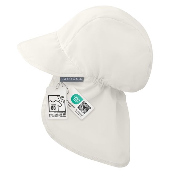 LaLoona Schirmmütze mit Nackenschutz UPF 80 - Offwhite - Gr. 50-51