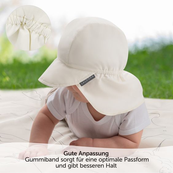 LaLoona Schirmmütze mit Nackenschutz UPF 80 - Offwhite - Gr. 50-51