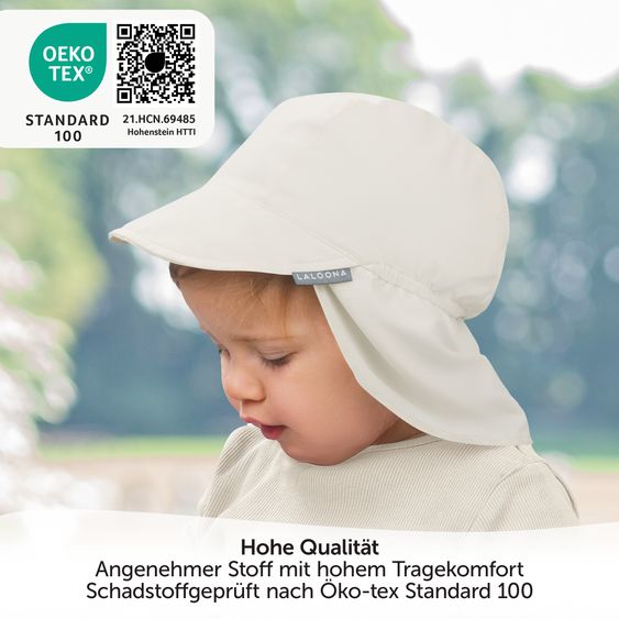 LaLoona Schirmmütze mit Nackenschutz UPF 80 - Offwhite - Gr. 50-51