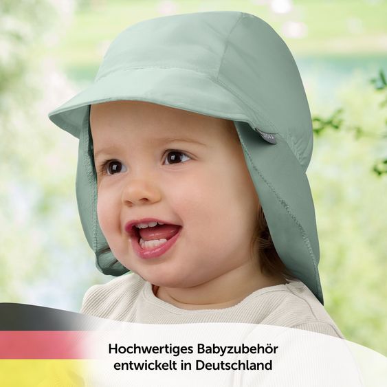 LaLoona Schirmmütze mit Nackenschutz UPF 80 - Salbeigrün - Gr. 46-49