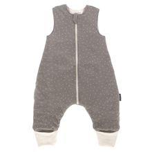 Schlafsack mit Beinen wattiert - Dots - Taupe - Gr. 90 cm