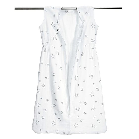 LaLoona Schlafsack Musselin - Stars Grau - Weiß - Gr. 90 cm