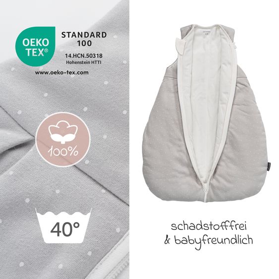 LaLoona Padded sleeping bag - Dots - Light Taupe - Size 62/68