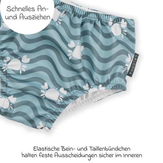 LaLoona Schwimmwindel wiederverwendbar & schnelltrocknend - Krabben - Grün - Gr. 74/80