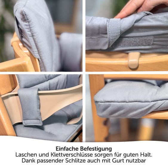 LaLoona Sitzkissen / Hochstuhlauflage für Stokke Tripp Trapp - beschichtet - Grau