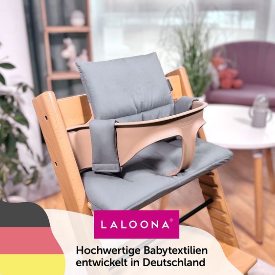 LaLoona Sitzkissen / Hochstuhlauflage für Stokke Tripp Trapp - beschichtet - Grau