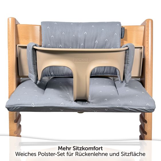 LaLoona Sitzkissen / Hochstuhlauflage für Stokke Tripp Trapp - Curves - Grau